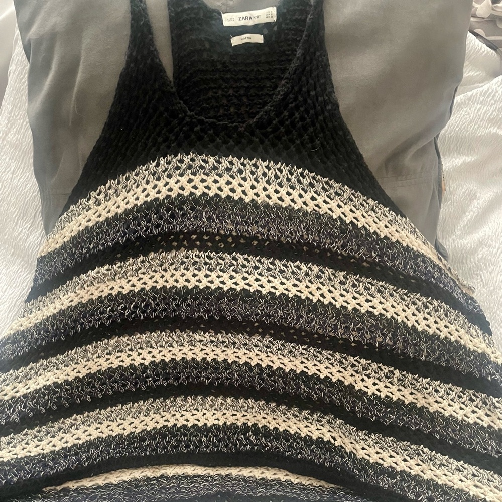 Zara Dark Gray Cotton Knit Sweater
